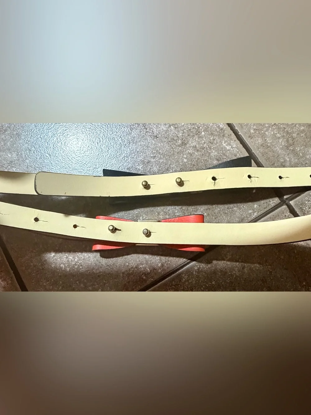 Kate Spade Set of 2 Skinny Leather Bow Belts Size M